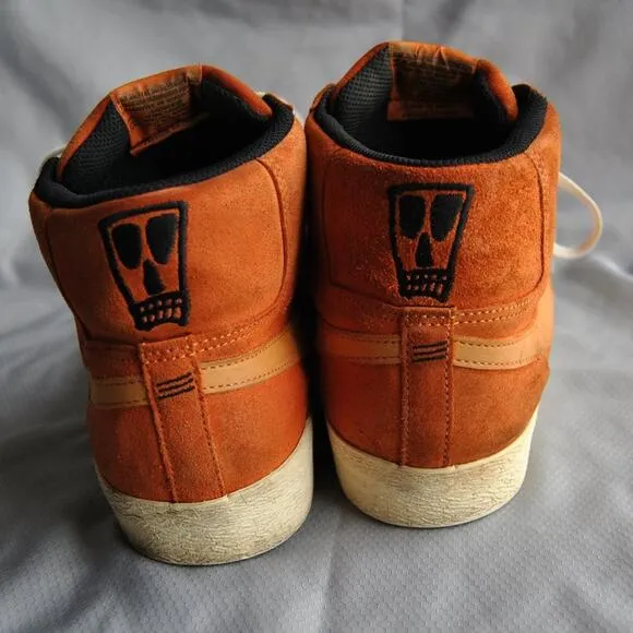 Nike Skate Board Orange High Top Shoes w/ Orange Swoosh Size: 12