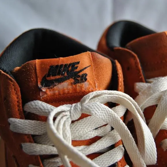 Nike Skate Board Orange High Top Shoes w/ Orange Swoosh Size: 12