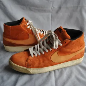 Nike Skate Board Orange High Top Shoes w/ Orange Swoosh Size: 12