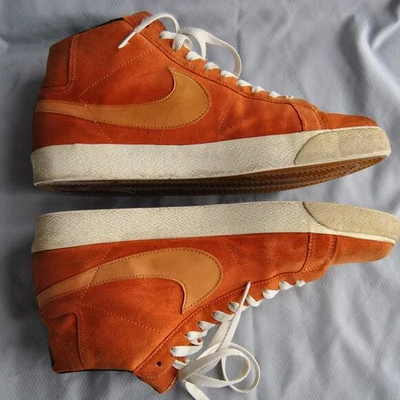 Nike Skate Board Orange High Top Shoes w/ Orange Swoosh Size: 12