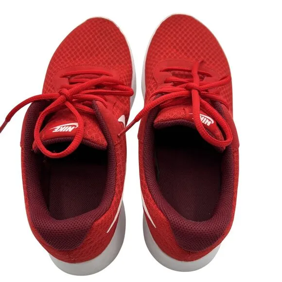Nike Tanjun Red Mens 10 Athletic Casual Sneakers Lace Up Running Shoes Athletic