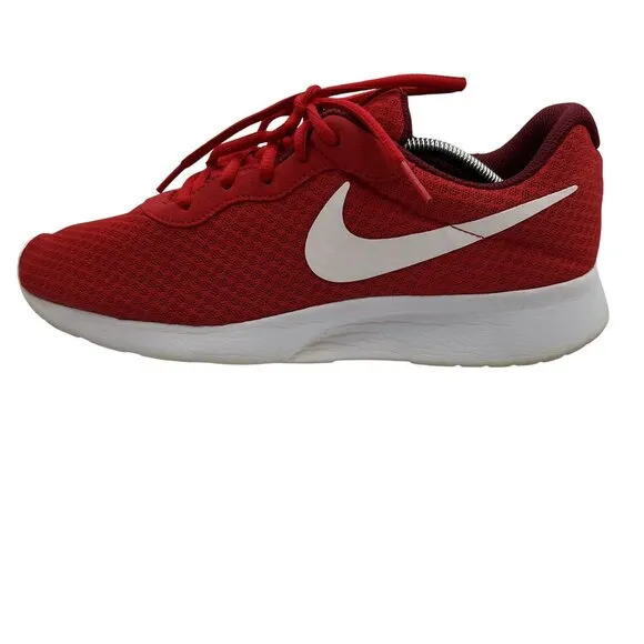Nike Tanjun Red Mens 10 Athletic Casual Sneakers Lace Up Running Shoes Athletic