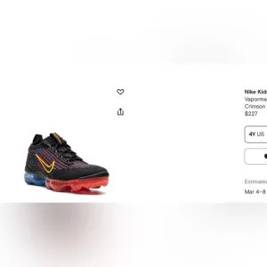 Nike vapor max kid shoes size 3.5 Y.