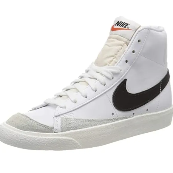 Nike  White and Black High-Top Sneakers