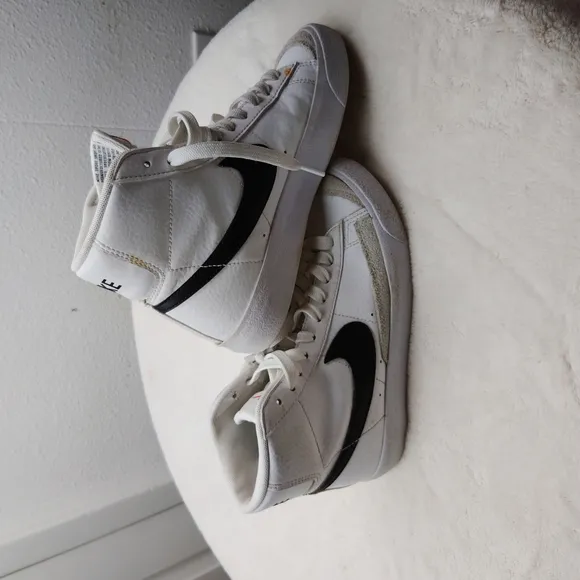 Nike  White and Black High-Top Sneakers