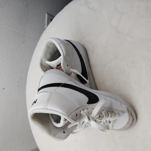 Nike  White and Black High-Top Sneakers
