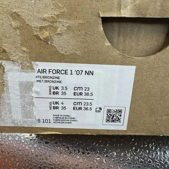 Nike WMNS Air Force 1 '07 NN AF1 Summit White Bronzine Limited‎ DV3808-101