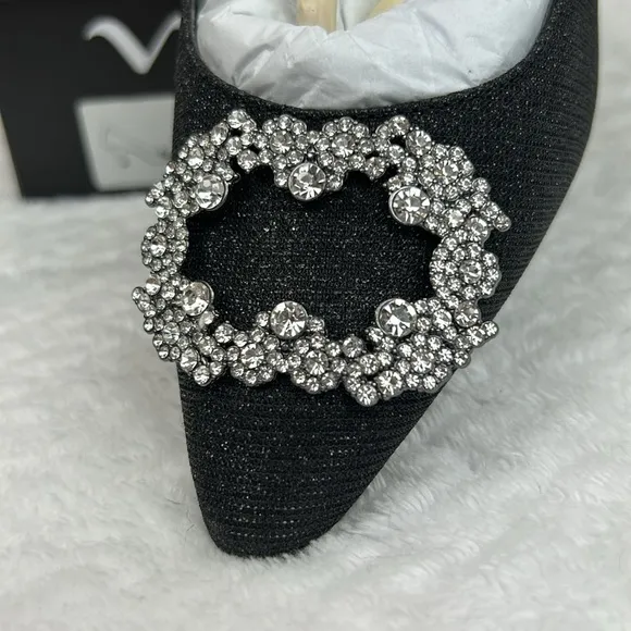 Nina Neya Textured Metallic Jeweled Mid Heel Classic Dress Pump NEW 5.5