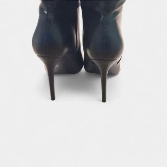 Nine West Tasta Mid Calf Dress Boots Black 7M Slouch Stiletto High Heel NWB