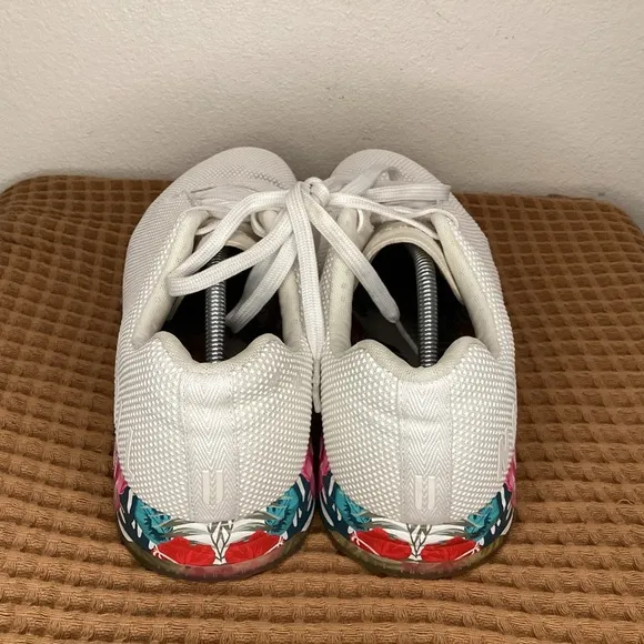 NoBull Mens Size 13.5 Trainer Shoes White Floral Sole Lace Up Training Sneakers‎