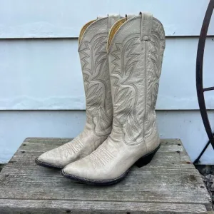 Nocona Boots Cowgirl Beige Cream Marbled Point Toe Western Style 76133 Size 6C