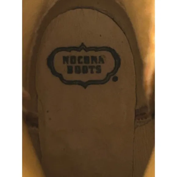 Nocona Cowboy Boots Exotic Fish Square Toe Western Brown Leather size 7B