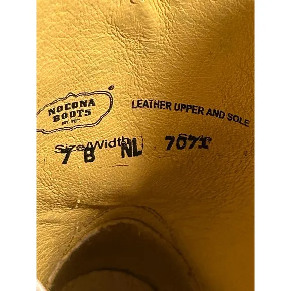Nocona Cowboy Boots Exotic Fish Square Toe Western Brown Leather size 7B