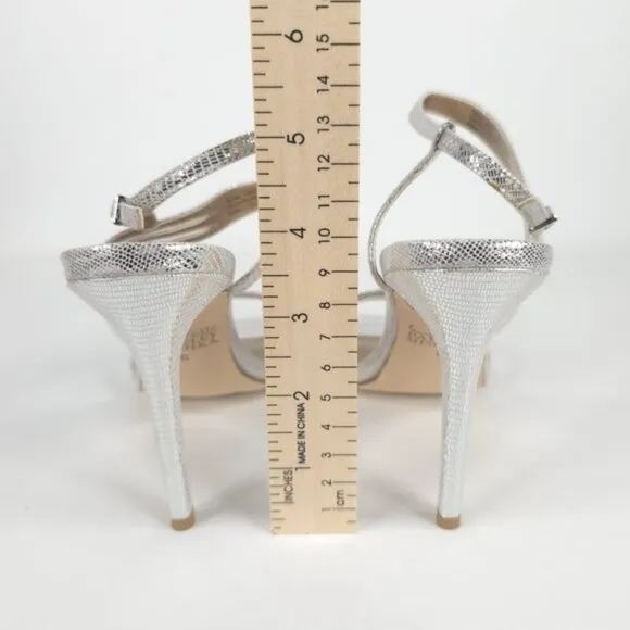 NWB BELLE BADGLEY MISCHKA NOVA SILMET Heel Sandals Stunning Silver NB1140 Sz 6