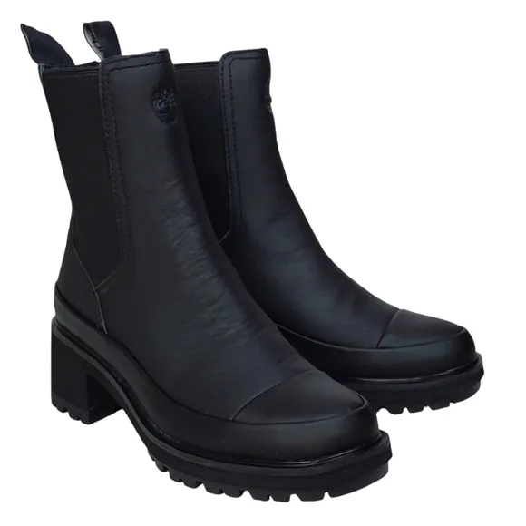 NWB Timberland Kori Park 2.0 Chelsea boots black leather pull on block heel