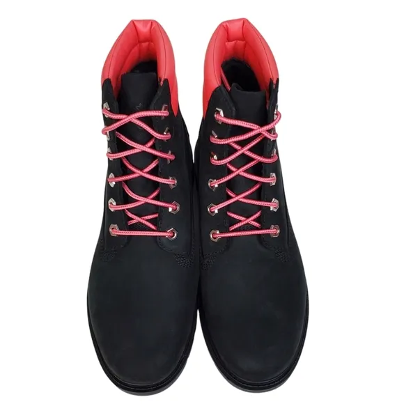 NWB Timberland Linden woods 6 in waterproof lace up boots nubuck black pink