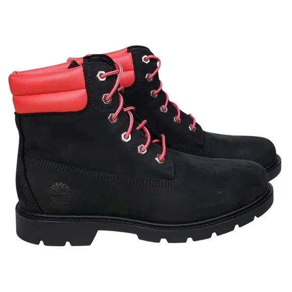NWB Timberland Linden woods 6 in waterproof lace up boots nubuck black pink