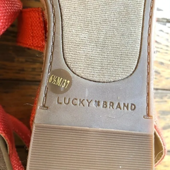NWOB Lucky Brand Wensdei Cork Wedge Sandals