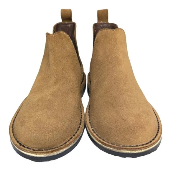 NWOB Veldskoen Unisex Chelsea Safari Black Sole Pull On Camel Suede Ankle Boot