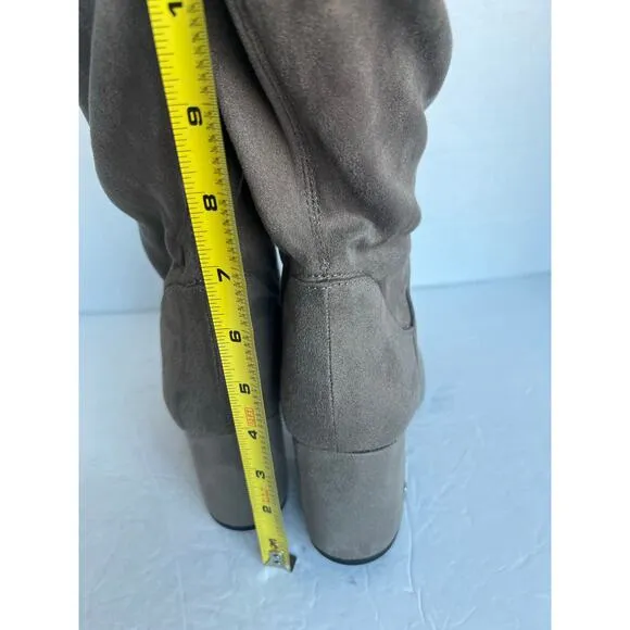 NWOT Circus by Sam Edelman Clairmont Taupe Vegan Suede Tall Block Heel Boots 8