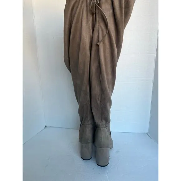 NWOT Circus by Sam Edelman Clairmont Taupe Vegan Suede Tall Block Heel Boots 8