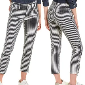 NWOT- Current/Elliott ‘The Cropped Lexton’ Striped Moto Jean w/Ankle Zip