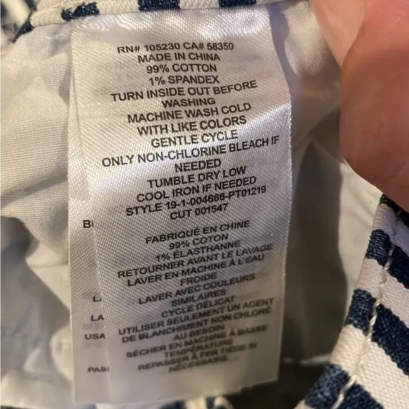 NWOT- Current/Elliott ‘The Cropped Lexton’ Striped Moto Jean w/Ankle Zip