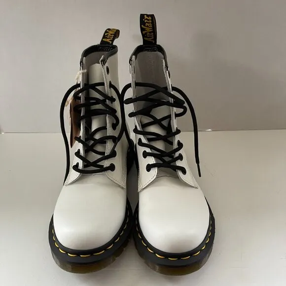 NWOT Dr. Martens 1460 White Women's Leather Lace Up Boots