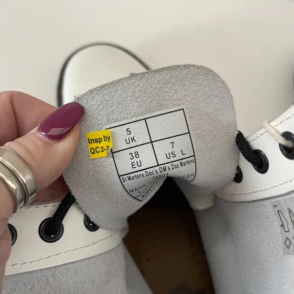 NWOT Dr. Martens 1460 White Women's Leather Lace Up Boots