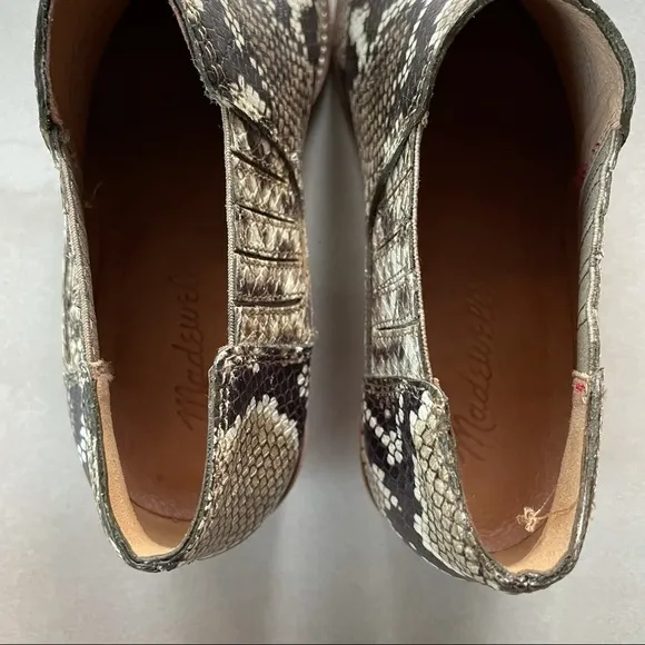 NWOT Madewell Sonia Low Chelsea Boots in Snake Prints