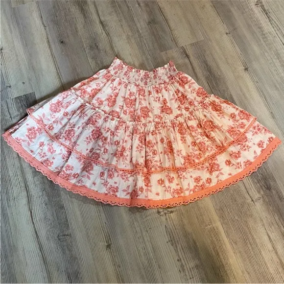 NWOT.  Misa skirt. Floral Tiered Skirt in Pink