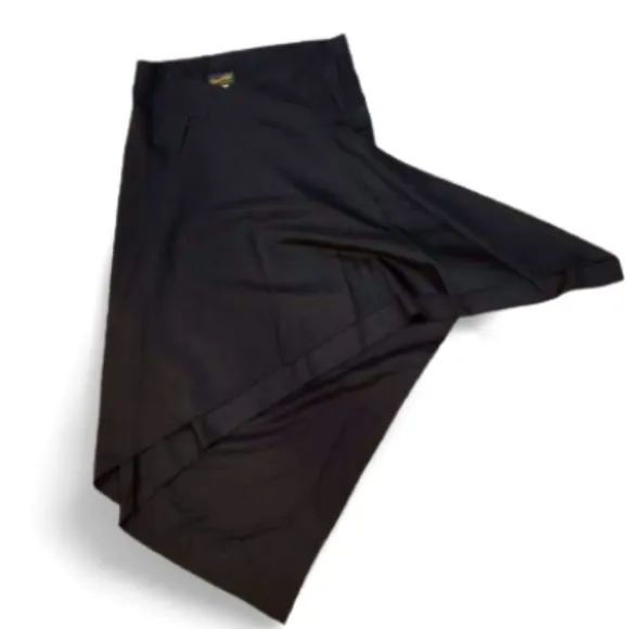 NWOT Y2K Black Lana Wool Skirt, Asymmetrical Hem, Made in Italy, Retro Aesthetic
