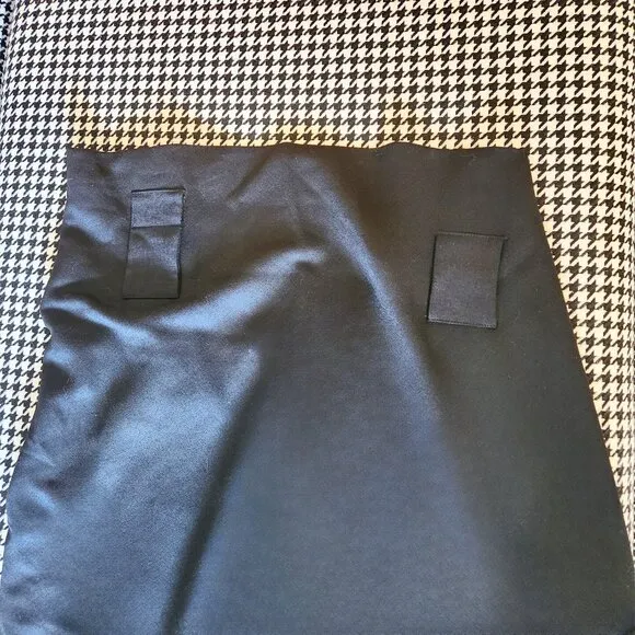 NWOT Y2K Black Lana Wool Skirt, Asymmetrical Hem, Made in Italy, Retro Aesthetic