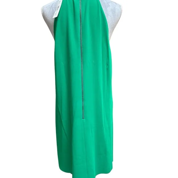 NWT Alice   Olivia Emerald Green Susanna Halter A-line Mini Swing Dress, Size L