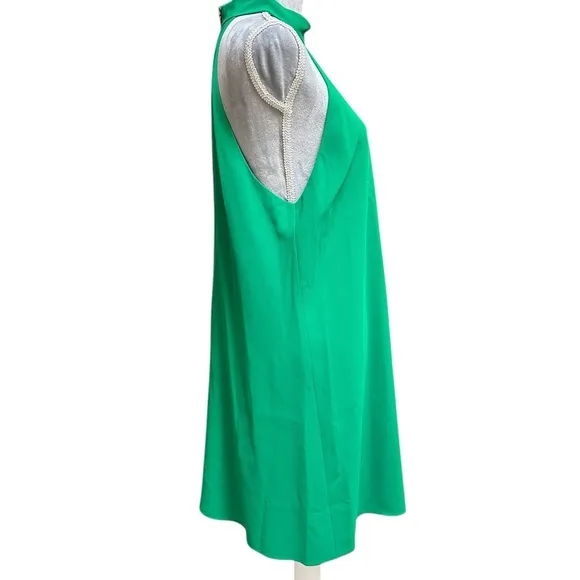NWT Alice   Olivia Emerald Green Susanna Halter A-line Mini Swing Dress, Size L