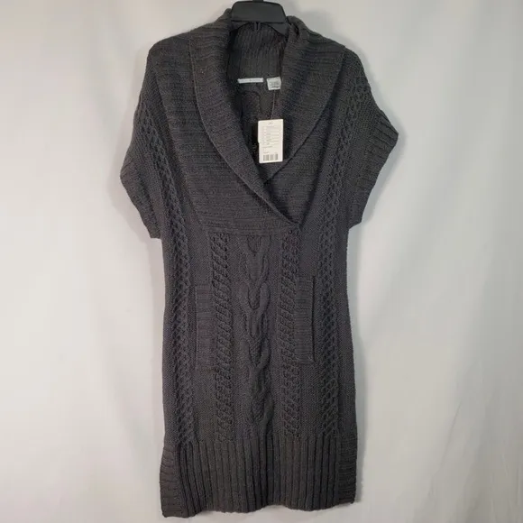 NWT Anthropologie Guinevere Wool Mohair Sweater Dress Tunic Grey Minimalist Smal