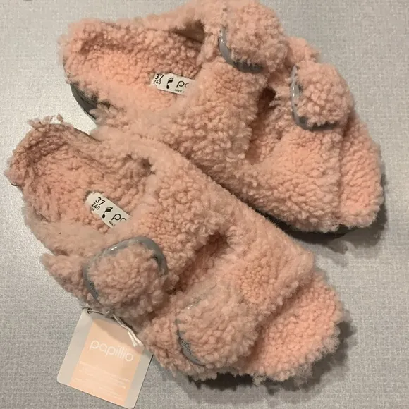 NWT Birkenstock Papilio Arizona Big Buckle Shearling Sandals Size US 6/EU 37