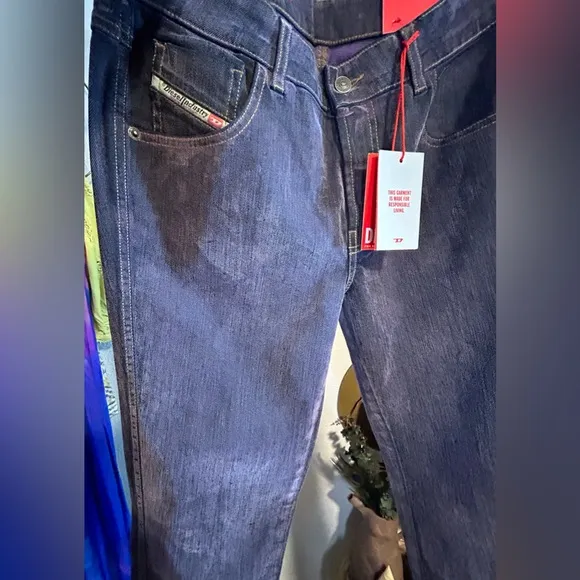 NWT Diesel D-Tail Flocked Jeans $375