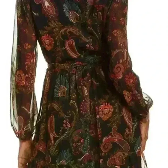 NWT - DREW - &quot;Blake&quot; Paisley Midi Dress in Noir