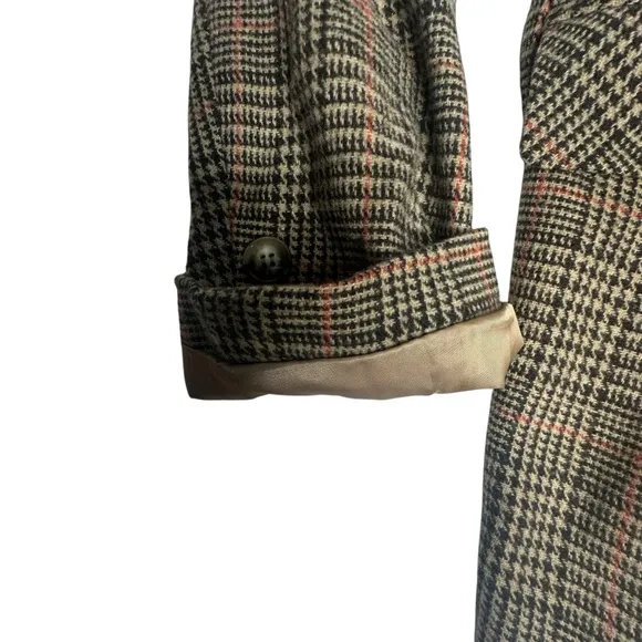 NWT FP Inspired Ebossy Houndstooth Blazer brown/tan/red M
