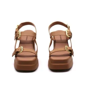 NWT Free People Pamela Double Strap Vachette Sandal- Size 8.5 - Beige/Nude Color