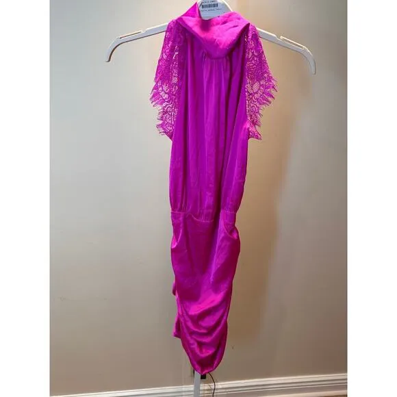 NWT Generation Love Becca Hot Pink Lace Mini Dress size Small