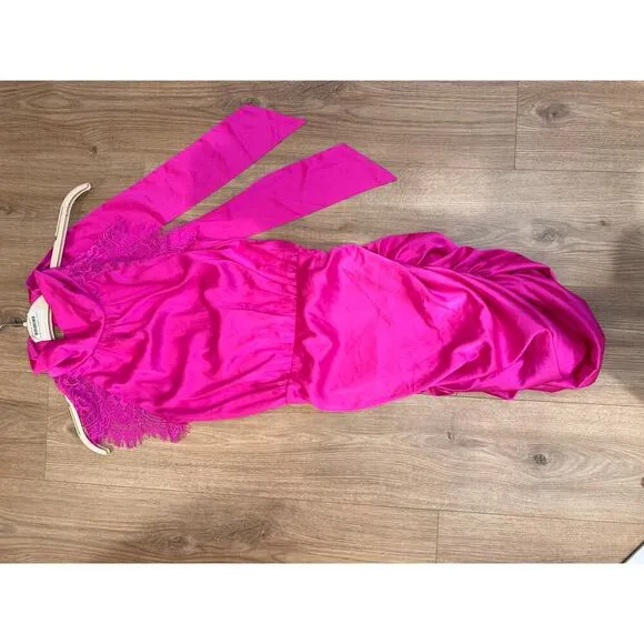 NWT Generation Love Becca Hot Pink Lace Mini Dress size Small