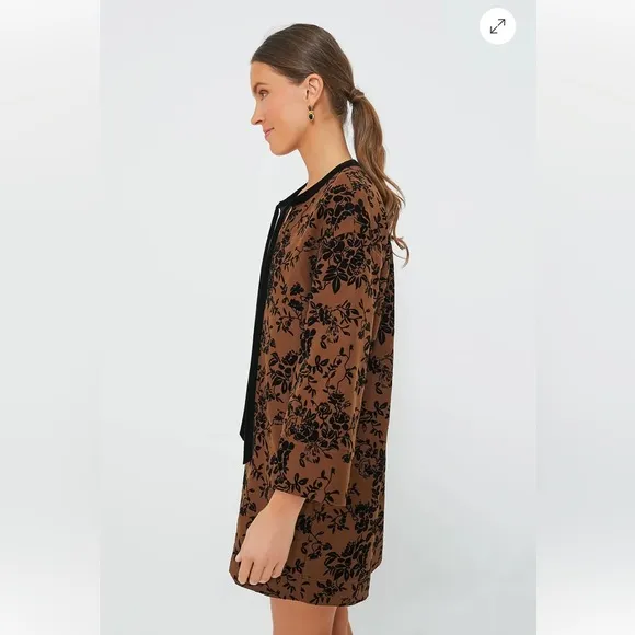 NWT ⭐️ HYACINTH HOUSE Brown &amp; Black Burnout Floral Elma Mini Dress