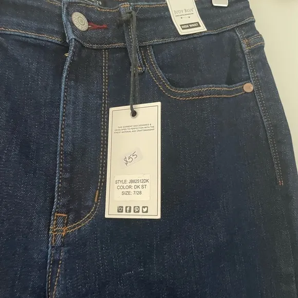 NWT Judy Blue Shelia Dark Wash Straight Fit High Waist Jeans JB82512DK