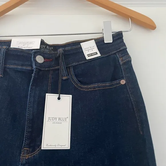 NWT Judy Blue Shelia Dark Wash Straight Fit High Waist Jeans JB82512DK