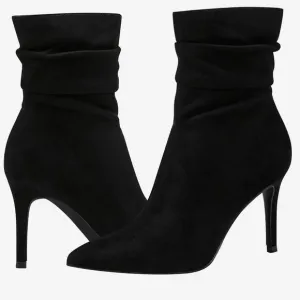 NWT Marc Fisher 6 Black Suede 3.5” Stiletto High Heel Ankle DREAMA Boots Booties