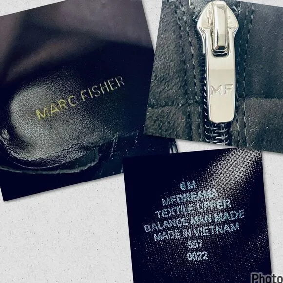 NWT Marc Fisher 6 Black Suede 3.5” Stiletto High Heel Ankle DREAMA Boots Booties