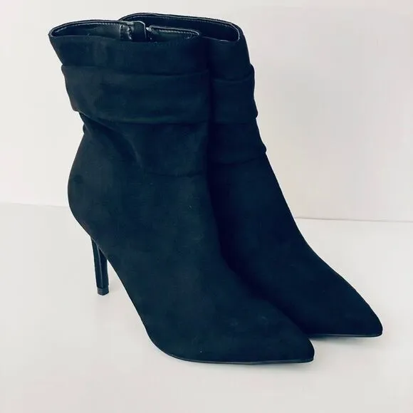 NWT Marc Fisher 6 Black Suede 3.5” Stiletto High Heel Ankle DREAMA Boots Booties