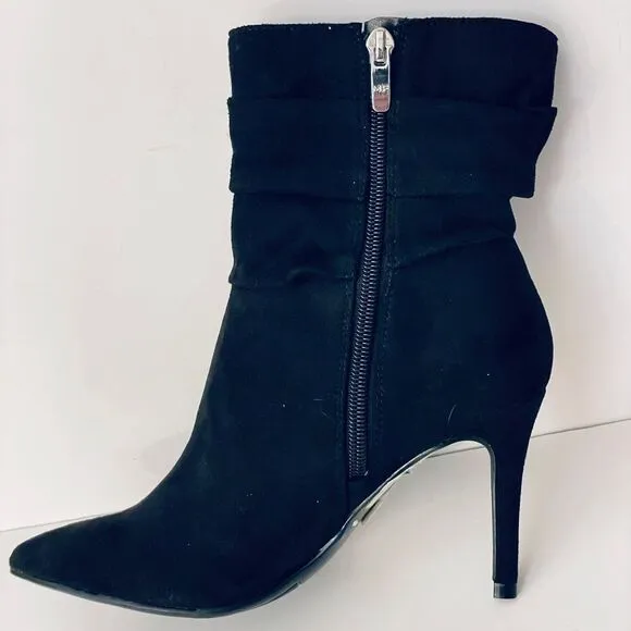 NWT Marc Fisher 6 Black Suede 3.5” Stiletto High Heel Ankle DREAMA Boots Booties